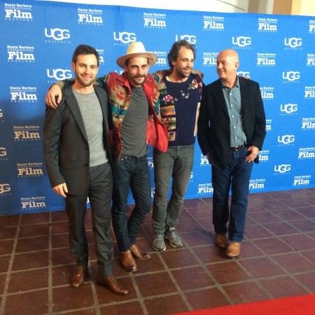 Big cheese moment. With (from left to right) director Wayne Price, Robert Ellis, Jonny Fritz, and producer Graham Leader.